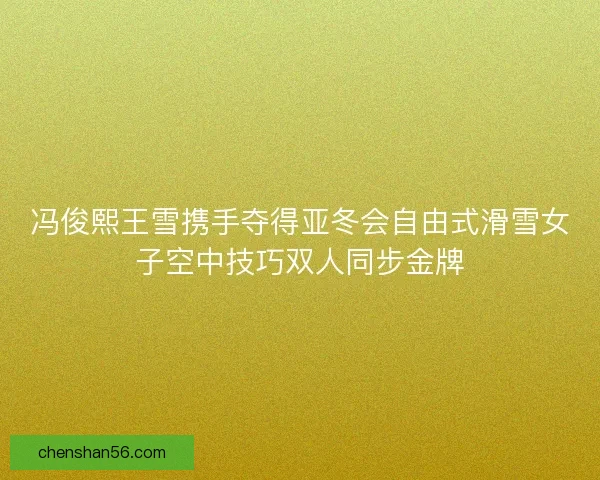 冯俊熙王雪携手夺得亚冬会自由式滑雪女子空中技巧双人同步金牌