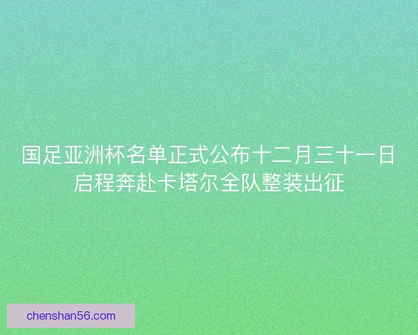 国足亚洲杯名单正式公布十二月三十一日启程奔赴卡塔尔全队整装出征