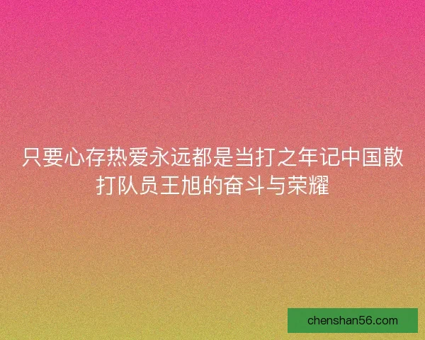 只要心存热爱永远都是当打之年记中国散打队员王旭的奋斗与荣耀
